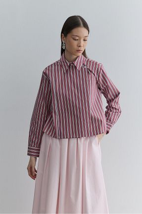 پیراهن زرشکی زنانه اورسایز Fahhar - کد 929648620