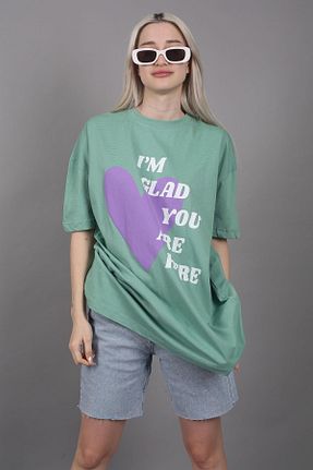 تیشرت سبز زنانه رگولار Madmext - کد 282928196
