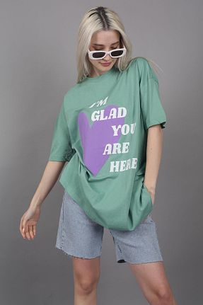 تیشرت سبز زنانه رگولار Madmext - کد 282928196