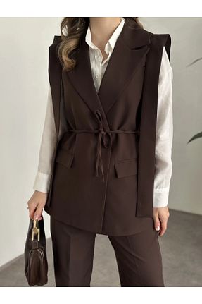 ست بالاتنه و پائین تنه قهوه ای زنانه بافت VOLT CLOTHİNG - کد 929677667