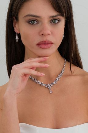 ست جواهر زنانه روکش نقره VİYA - کد 662296665