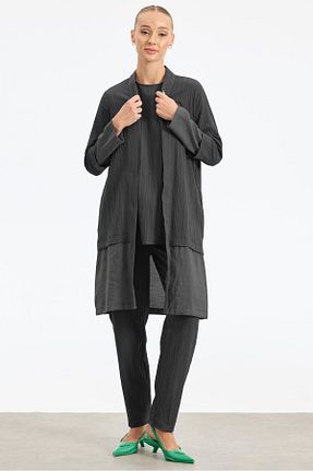 ست بالاتنه و پائین تنه حجاب مشکی زنانه رگولار Tığ Triko - کد 861930412