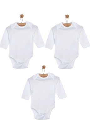 بادی و سرهمی نوزادی سفید بچه گانه پنبه ای mixibaby - کد 929721988