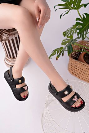 صندل مشکی زنانه پاشنه پر McDark - کد 929689572