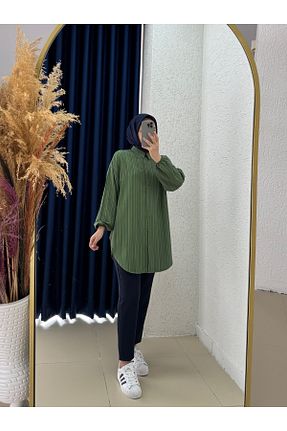 تونیک حجاب سبز زنانه پنبه ای Ebrar Store - کد 468970023
