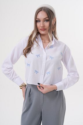 پیراهن سفید زنانه کراپ Laressi - کد 929698478