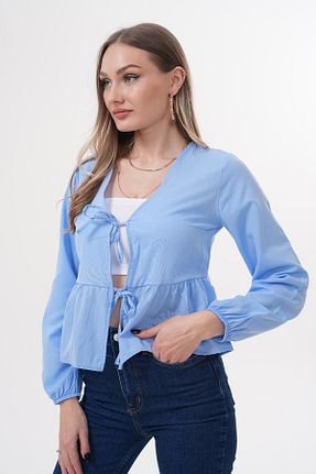 بلوز آبی زنانه ساده Laressi - کد 929699975