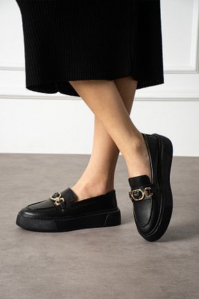 کفش لوفر مشکی زنانه چرم مصنوعی diya shoes - کد 755362146