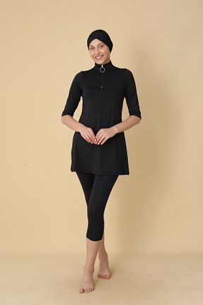 مایو حجاب مشکی زنانه ساده SEBOTEKS - کد 929730494