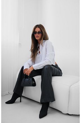 شلوار مشکی زنانه پنبه - پلی استر - الاستین Black Fashion - کد 855978396
