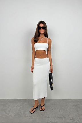 بلوز سفید زنانه بافت دار Black Fashion - کد 831380969