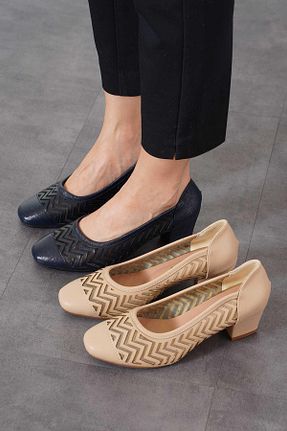 کفش پاشنه بلند کلاسیک سرمه ای زنانه پارچه Moda Pie - کد 844239756