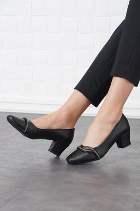 کفش پاشنه بلند کلاسیک مشکی زنانه پارچه Moda Pie - کد 844240004