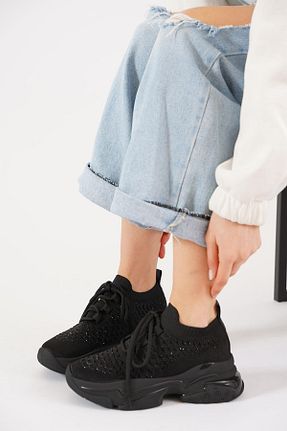 کفش اسنیکر مشکی زنانه بند دار Moda Pie - کد 929747933