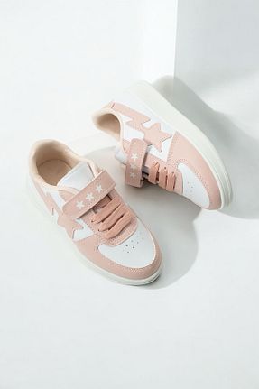 کفش اسنیکر صورتی بچه گانه چرم مصنوعی LANDSHOES - کد 929746850