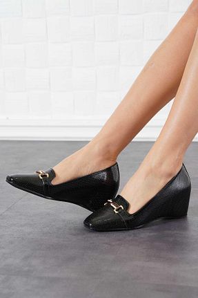 کفش پاشنه بلند پر مشکی زنانه پاشنه متوسط (5-9 سانتی متر) Moda Pie - کد 803322836