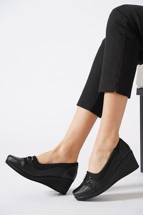 کفش پاشنه بلند پر مشکی زنانه پاشنه متوسط (5-9 سانتی متر) Moda Pie - کد 929747876
