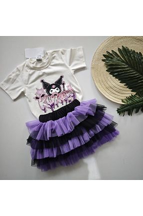 ست بالاتنه و پائین تنه بنفش بچه گانه بافت Calisa - کد 929810996