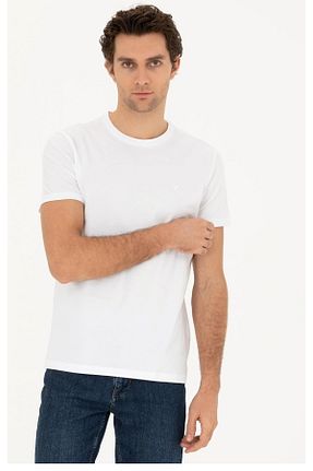 تیشرت سفید مردانه رگولار ARTMEN - کد 929811568