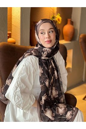 شال قهوه ای زنانه پلی استر Modakaşmir - کد 929839093