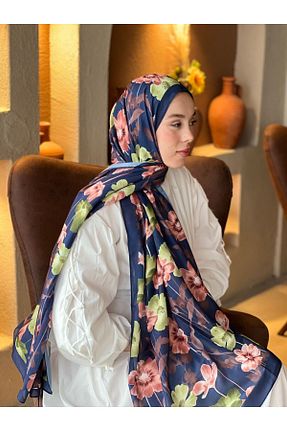 شال سرمه ای زنانه پلی استر Modakaşmir - کد 929839160