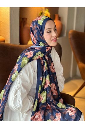 شال سرمه ای زنانه پلی استر Modakaşmir - کد 929839160