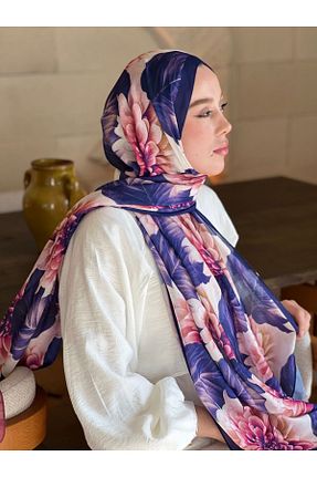 شال آبی زنانه پنبه ای Modakaşmir - کد 929838874