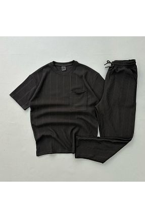 ست بالاتنه و پائین تنه مشکی مردانه بافتنی viperkombin - کد 929769033