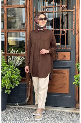 پیراهن حجاب قهوه ای زنانه Relaxed Invee - کد 841193465