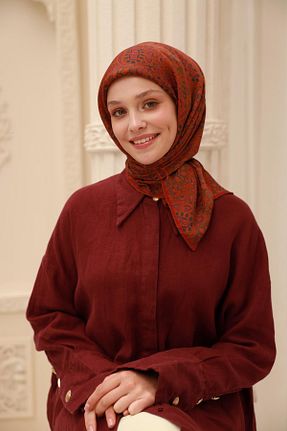 روسری قهوه ای پنبه ای Silk Home - کد 929816182