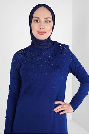روسری سرمه ای پلی استر Alvina - کد 792006480
