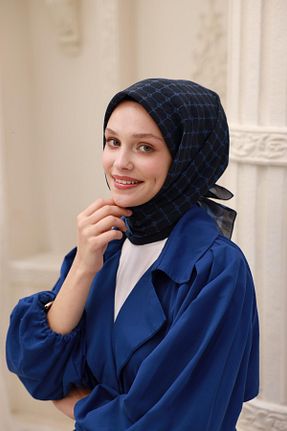 روسری سرمه ای 90 x 90 Silk Home - کد 929818178