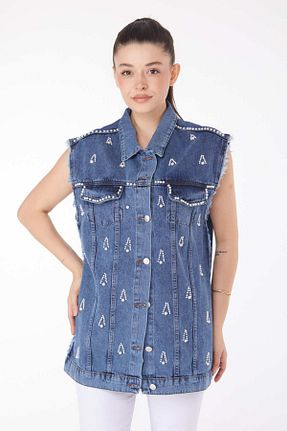 کت آبی زنانه اسلیم فیت TOFİSA - کد 929853564