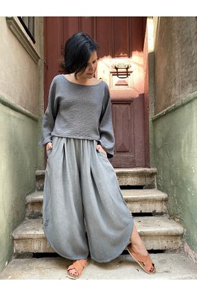 شلوار طوسی زنانه پنبه ای Bohoyasam - کد 929812977