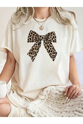 تیشرت بژ زنانه اورسایز trendgar - کد 929838631