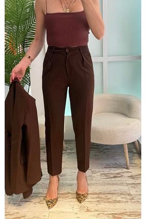 ست بالاتنه و پائین تنه قهوه ای زنانه پلی استر ALYA BUTİK - کد 929828778