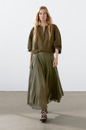 دامن سبز زنانه Liyosel Massimo Dutti - کد 929843511