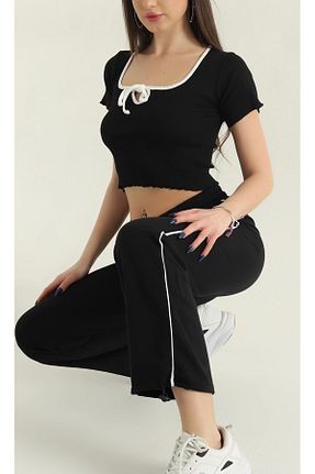 بلوز مشکی زنانه ساده ÇİZGİN - کد 929823366