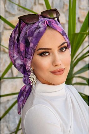 کلاه شنای حجاب بنفش زنانه Aişe Tesettür - کد 813004614