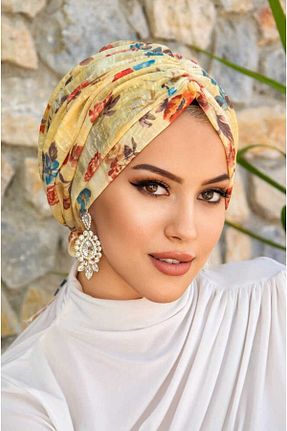 کلاه شنای حجاب زرد زنانه Aişe Tesettür - کد 812371519