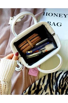 کیف دوشی سفید زنانه چرم مصنوعی HONEY BAG - کد 929842716