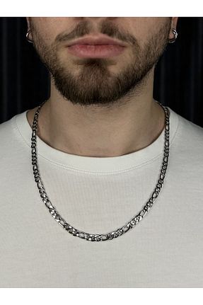 گردنبند استیل ( فولاد ) طوسی مردانه استیل ضد زنگ signoraerica - کد 928673416