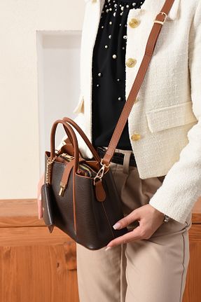 کیف دوشی قهوه ای زنانه چرم مصنوعی Just Polo - کد 931476391