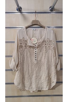 بلوز بژ زنانه طرح دار Park Moda - کد 929856740