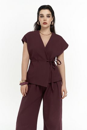 ست بالاتنه و پائین تنه زرشکی زنانه BOHEMAİ - کد 929854123