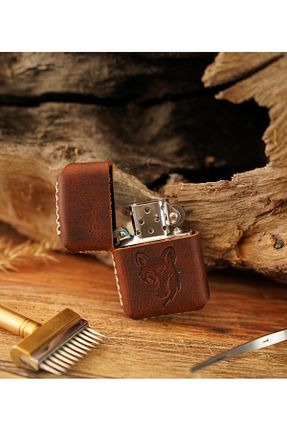 فندک بنزینی قهوه ای Atölye Çınar Leather Handmade - کد 378319812