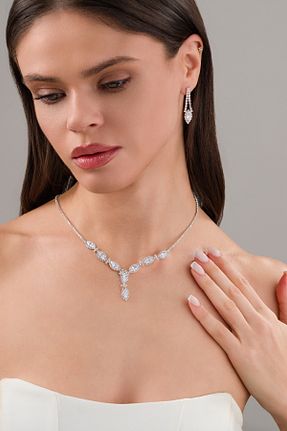ست جواهر طوسی زنانه رودیوم RENGARENG - کد 890491530