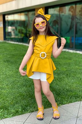 ست بالاتنه و پائین تنه زرد بچه گانه بافت Riccotarz - کد 929870091