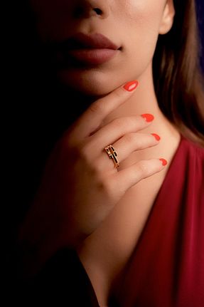 انگشتر طلا زرد زنانه 14 عیار Fiyonk Kuyumculuk - کد 929880431
