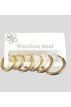 گوشواره استیل (فولاد) زرد زنانه استیل (فولاد) Ervalina - کد 929879958
